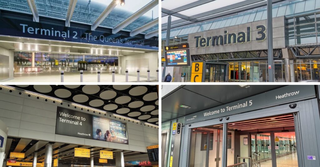 Terminals at Heathrow Airport